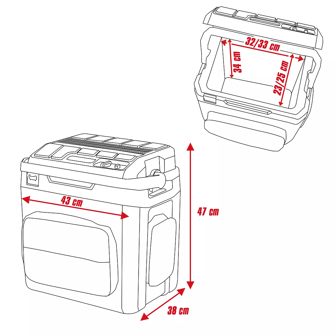 Cooler Inalámbrico 18V 27 L Einhell + Starter Kit 4.0Ah – Refrigeración portátil para uso industrial o residencial 9