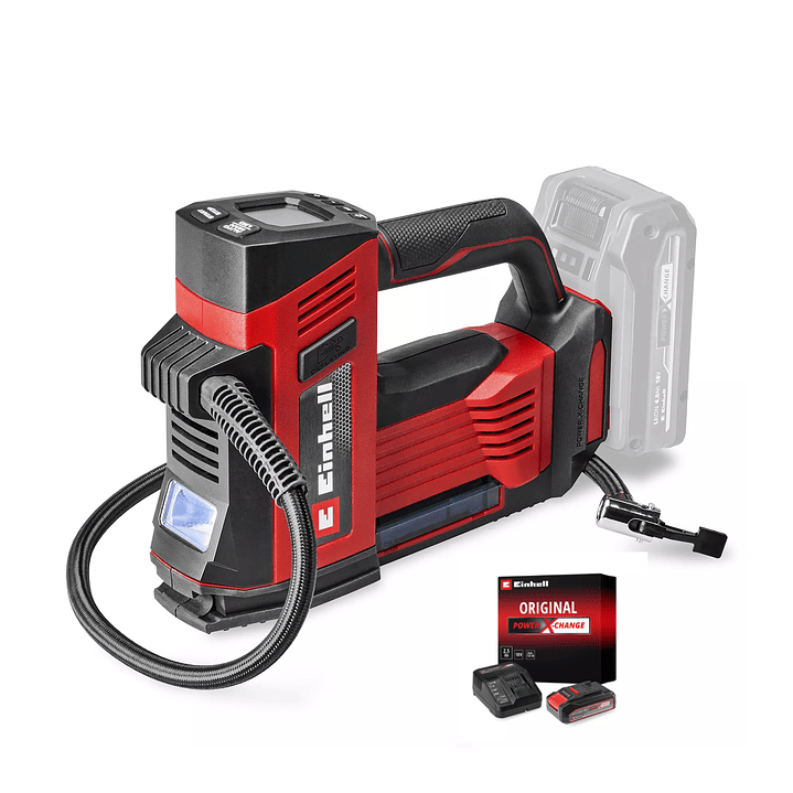 Compresor de Aire Inalámbrico Einhell CE‑CC 18/23 D Li + Starter Kit Batería 18V De 2.5Ah + Cargador  1