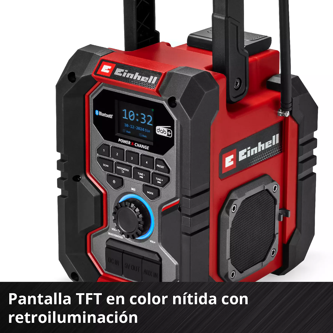 Radio Inalámbrica Einhell TE‑CR 18 Li DAB+/FM/BT + Starter Kit 18V 2,5Ah 5