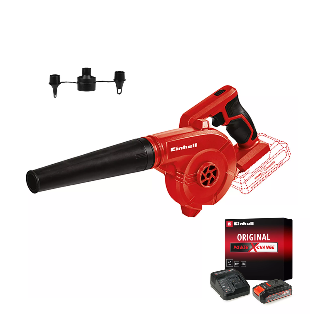 Soplador Inalámbrico Einhell TE‑CB 18/180 Li 18V + Starter Kit 2,5Ah 1