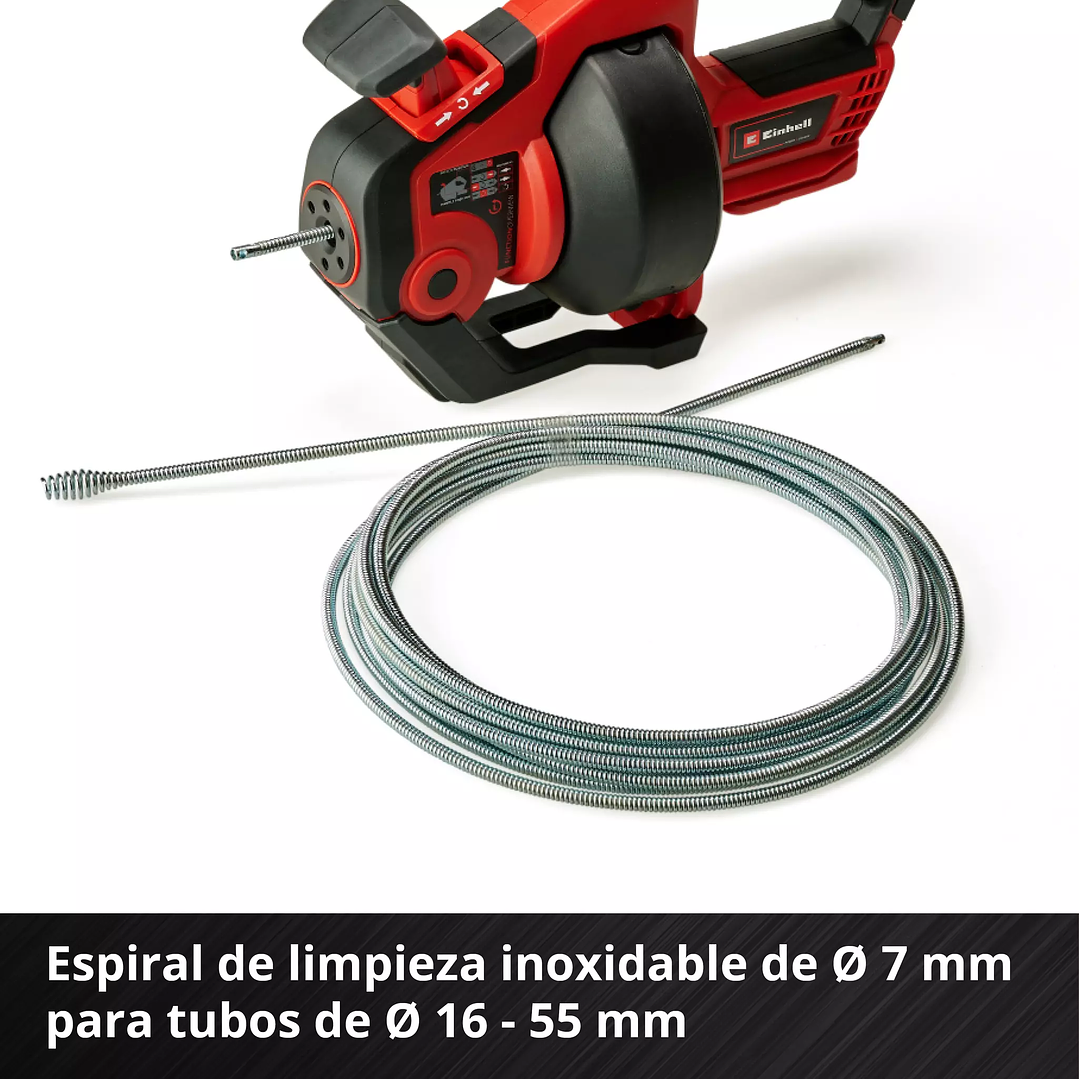 Limpiador de tuberías inalámbrico Einhell TE-DA 18/760 Li + Starter Kit 18V 2,5Ah 6