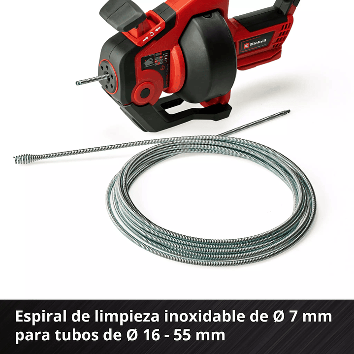 Limpiador de tuberías inalámbrico Einhell TE-DA 18/760 Li + Starter Kit 18V 2,5Ah 6
