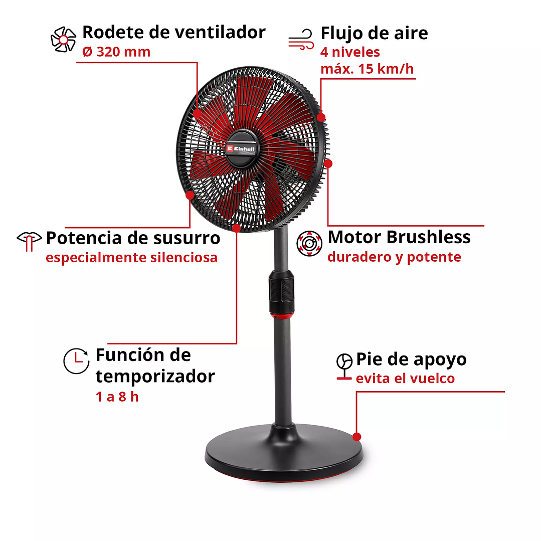 Ventilador inalámbrico Einhell GE-CF 18/320 P Li-Solo 18V 2