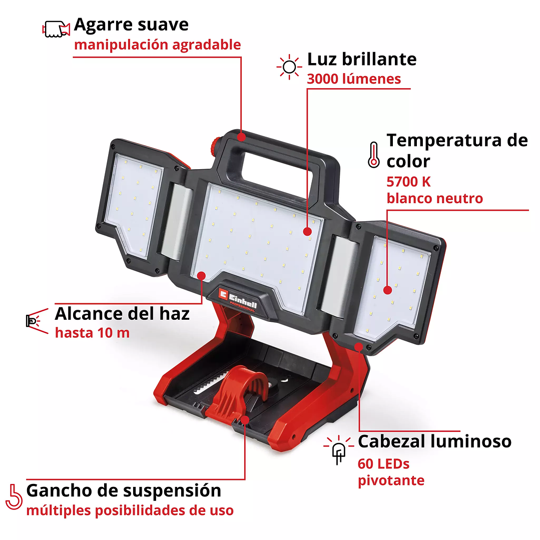 Lámpara inalámbrica Einhell TP-CL 18/3000 Li Set - Solo | Iluminación LED 2