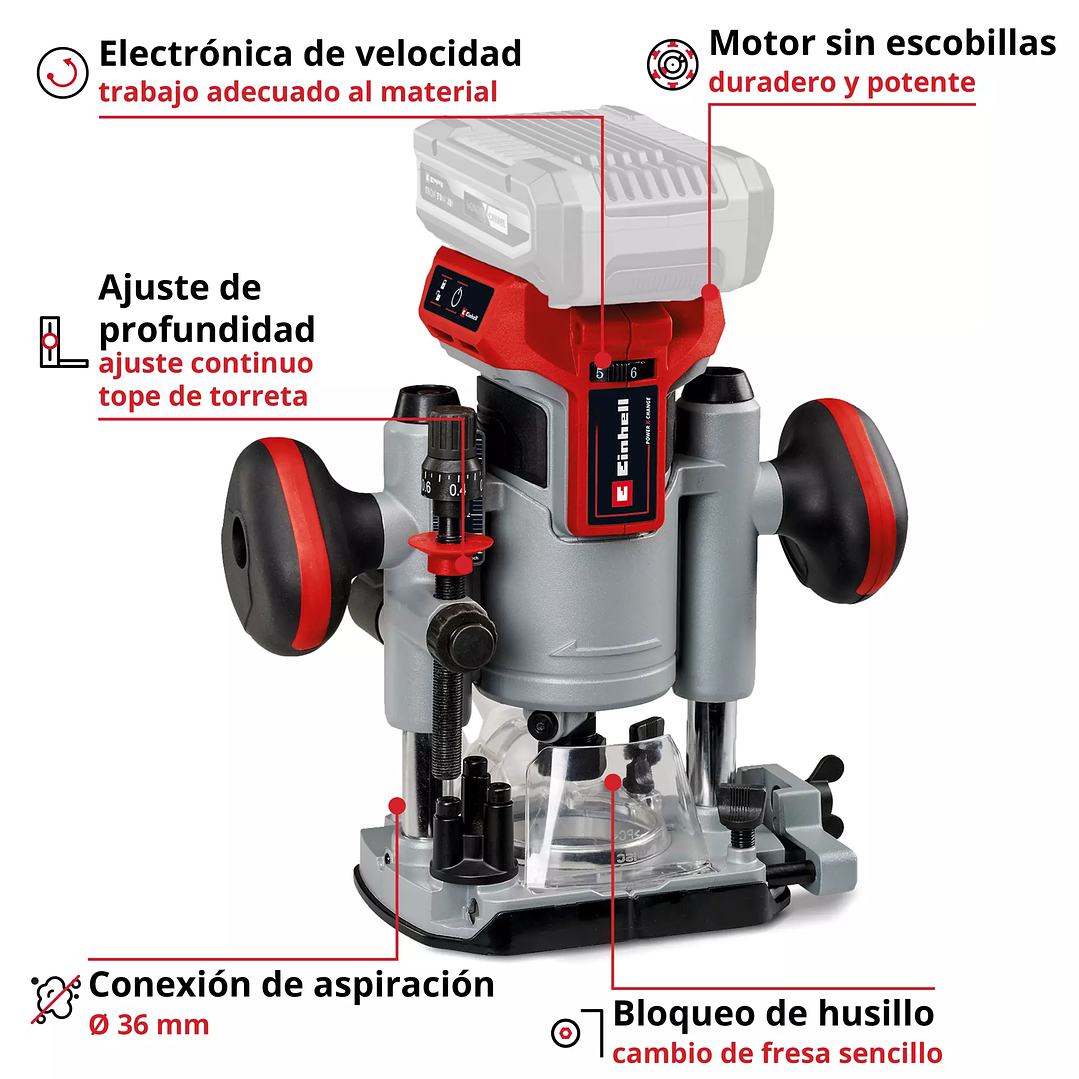 Recortadora inalámbrica Einhell TP-RO 18 Li BL + Kit 18 V 4,0 Ah | Potencia y precisión 3