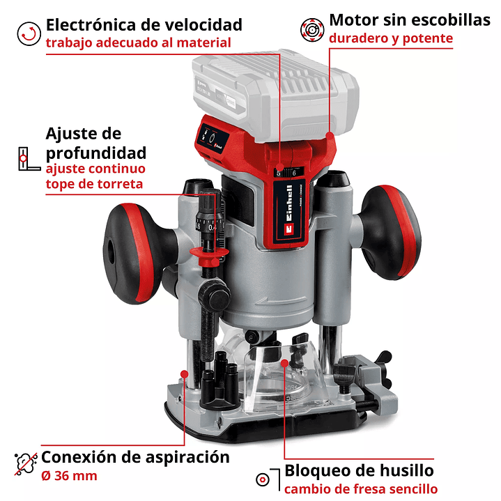 Recortadora inalámbrica Einhell TP-RO 18 Li BL + Kit 18 V 4,0 Ah | Potencia y precisión 3