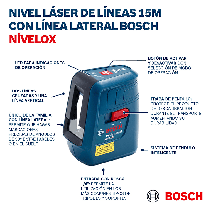Nivel Láser Lineal Nivelox GLL 3X Bosch – Precisión y Versatilidad 10