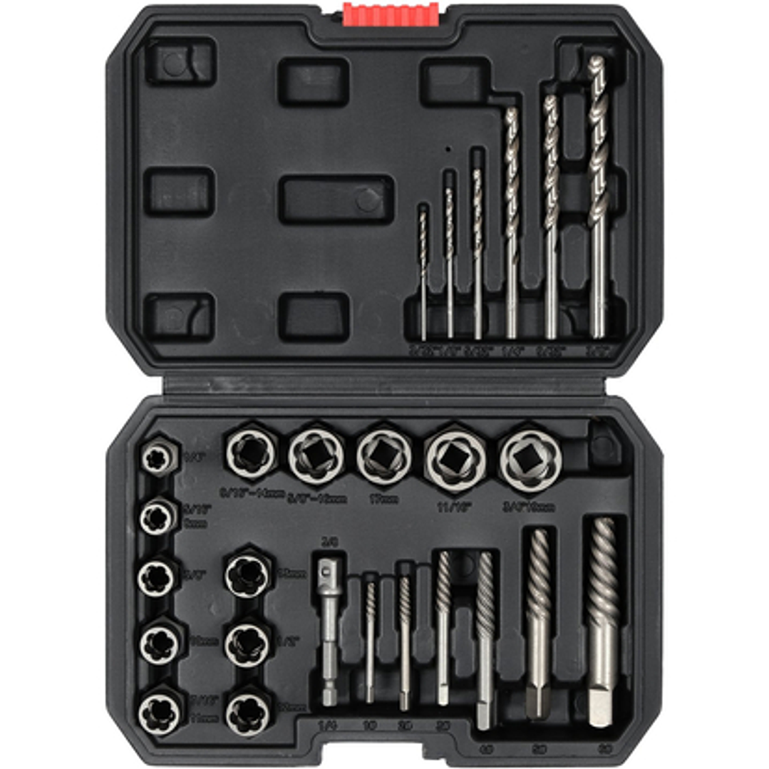 Juego Universal de Extractores de Tornillos y Pasadores 26 Piezas Yato YT-05893 Acero CRV 1