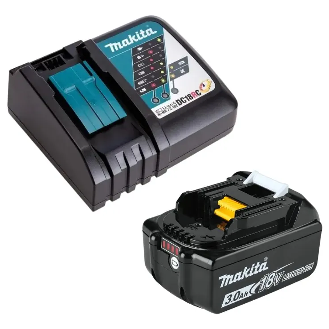 Taladro Percutor Inalámbrico 13mm 18V DHP490RFX Makita con Batería y Cargador 2