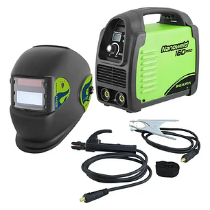 Soldadora Inverter Indura Nanoweld 160 + Máscara Flame Grado 11 Verde