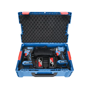 Kit Taladro Percutor 20V + Atornillador de Impacto 20V 4Ah x2 DCJZ2060i + DCPL208 Dongcheng Brushless