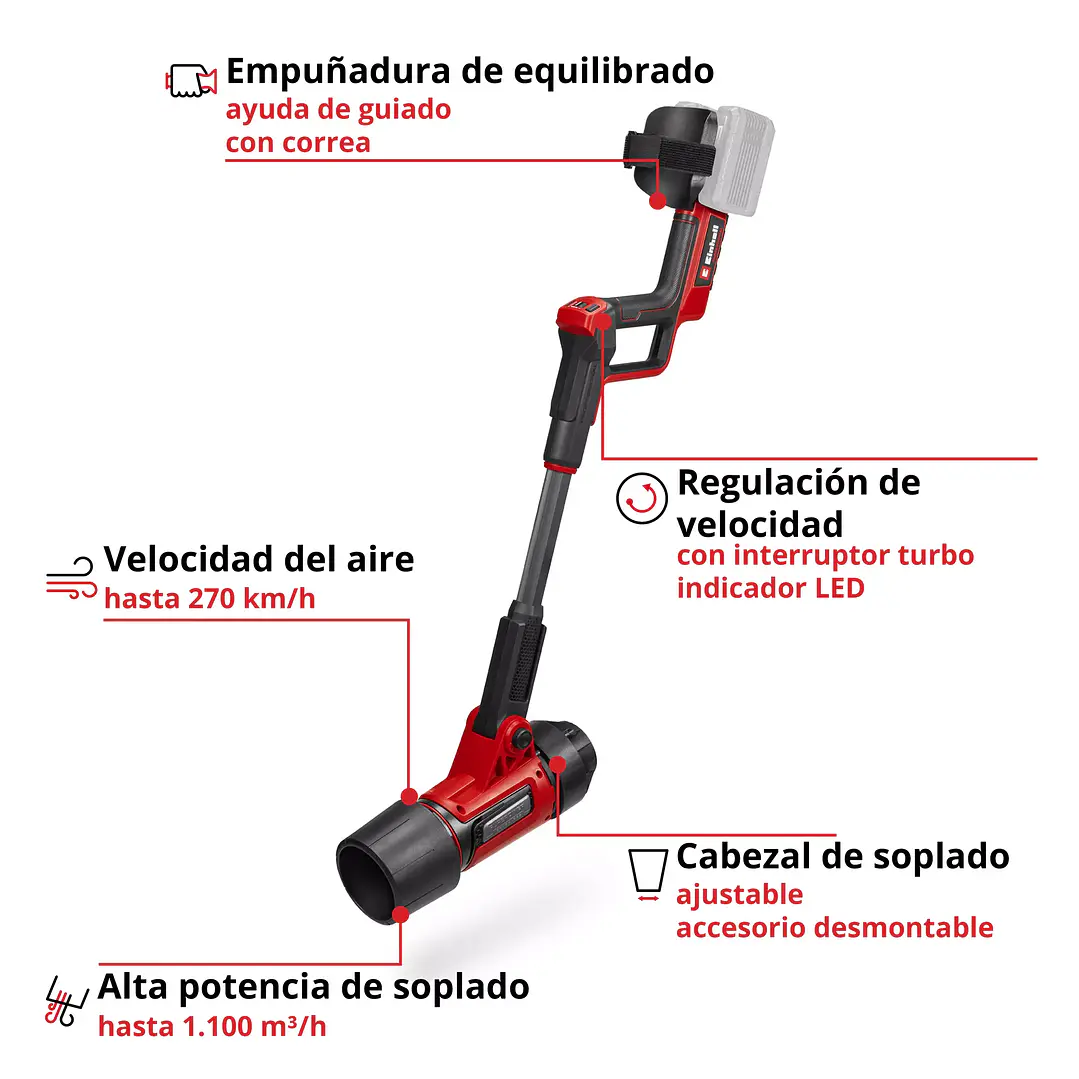 Soplador de Hojas a Batería GP-LB 36/270 Li E BL-Solo Einhell 36V Brushless 2