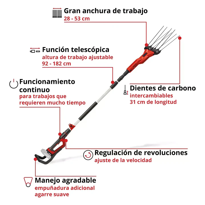 Cosechadora Inalámbrica Einhell GE-FS 18/53 Li 18V + Batería 4.0Ah 2
