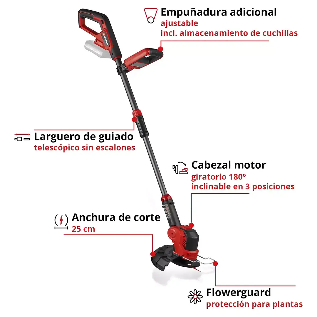 Orilladora Inalámbrica Einhell GE-CT 18/25 Li 18V + Starter Kit Batería 4.0Ah 2