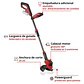 Orilladora Inalámbrica Einhell GE-CT 18/25 Li 18V + Starter Kit Batería 4.0Ah - Miniatura 2