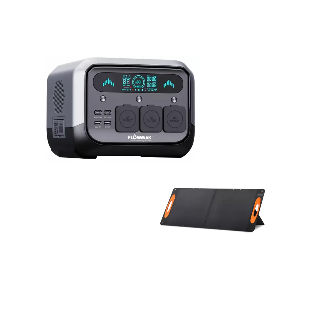 Estación de Poder Flowmak PRO700 1400W + Panel solar Plegable 100W 1