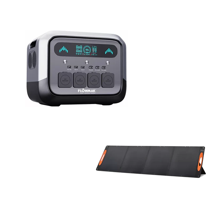 Estación de Energía Flowmak PRO1200 2400W + Panel Solar Plegable 200W 1