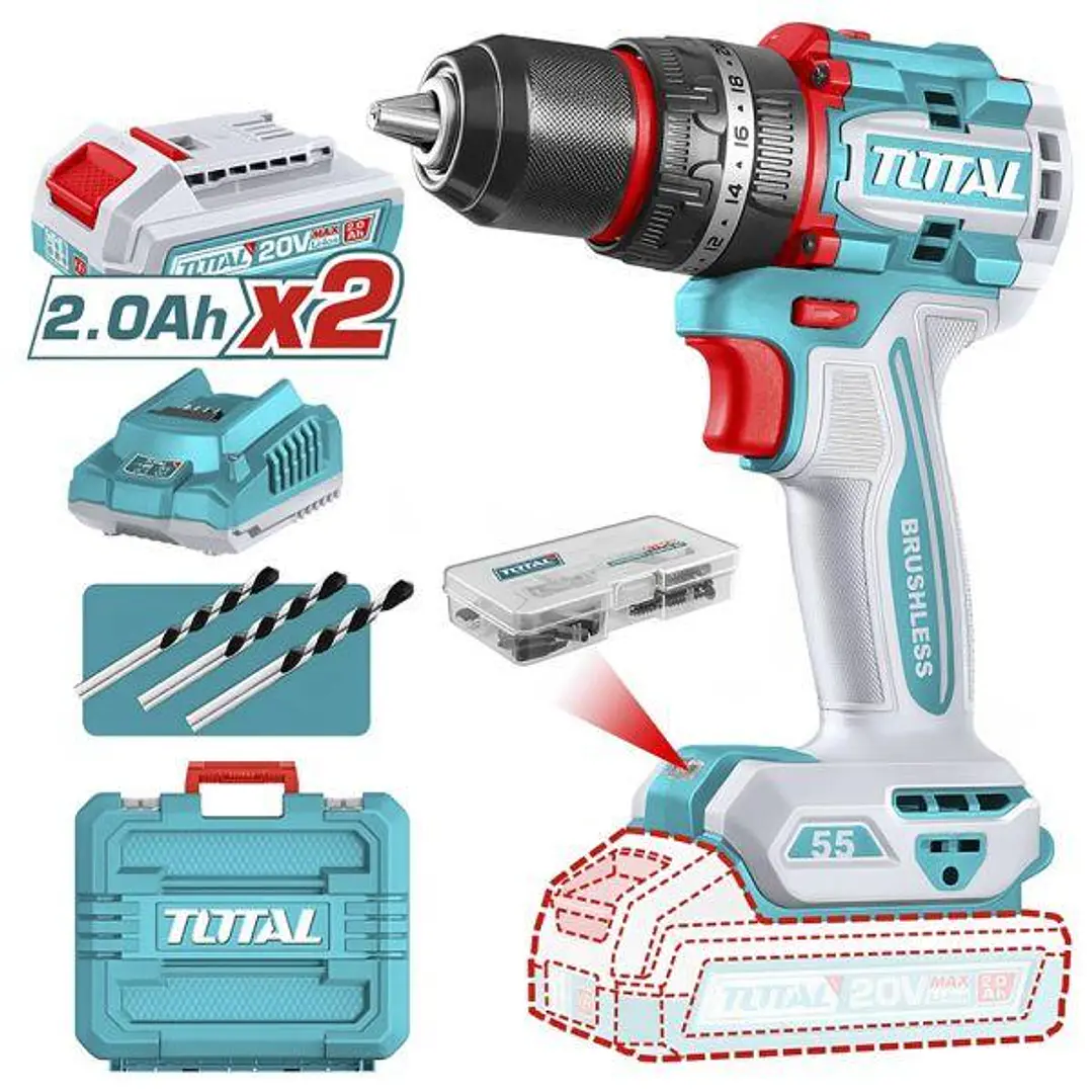 Taladro Inalámbrico de Impacto 13 mm 20 V TOTAL TIDLI20558 1