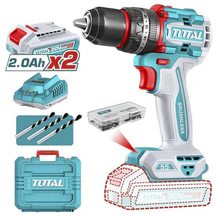 Taladro Inalámbrico de Impacto 13 mm 20 V TOTAL TIDLI20558