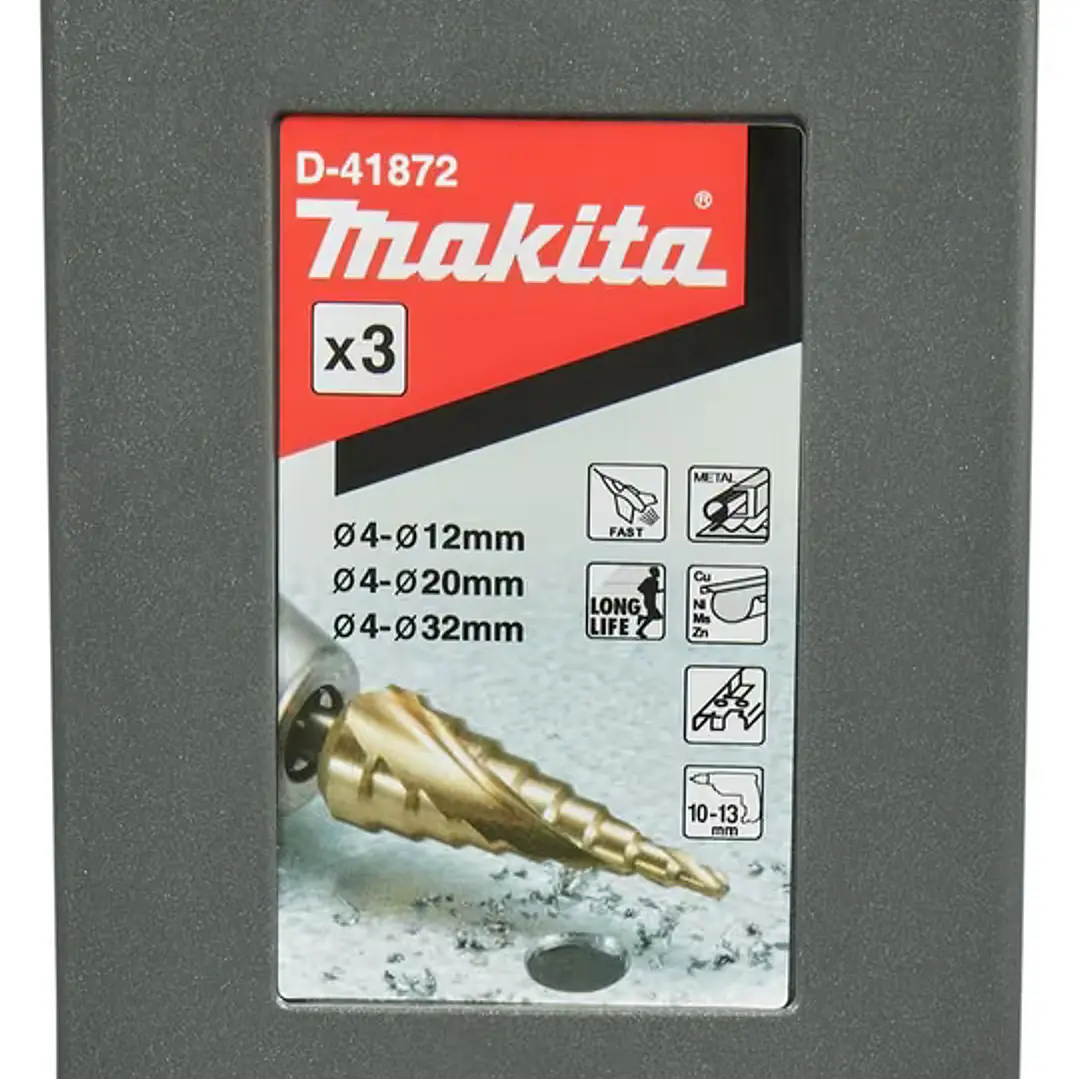 Set de Brocas Escalonadas Espiral Titanium Makita D-41872  3