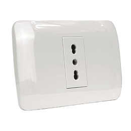 Toma corriente simple 10/16A 250V LEXO blanco armado