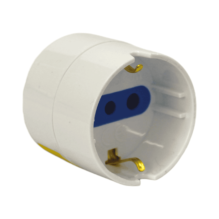 Adaptador schuko 10A, 250V, 2P+T, blanco LEXO 3