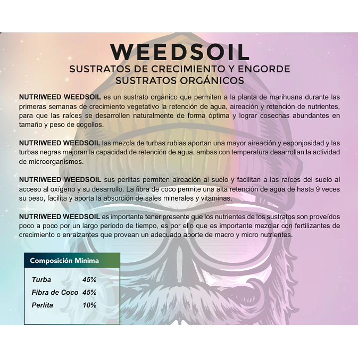 SUSTRATOS WEEDSOIL  20 LITROS (SUSTRATOS DE CRECIMIENTO Y ENGORDE) /NUTRIWEED 1