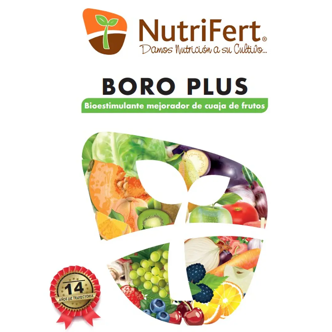 BIOESTIMULANTE BORO PLUS - CORRECTOR DE CARENCIAS NUTRICIONALES 1L  - NUTRIFERT 2