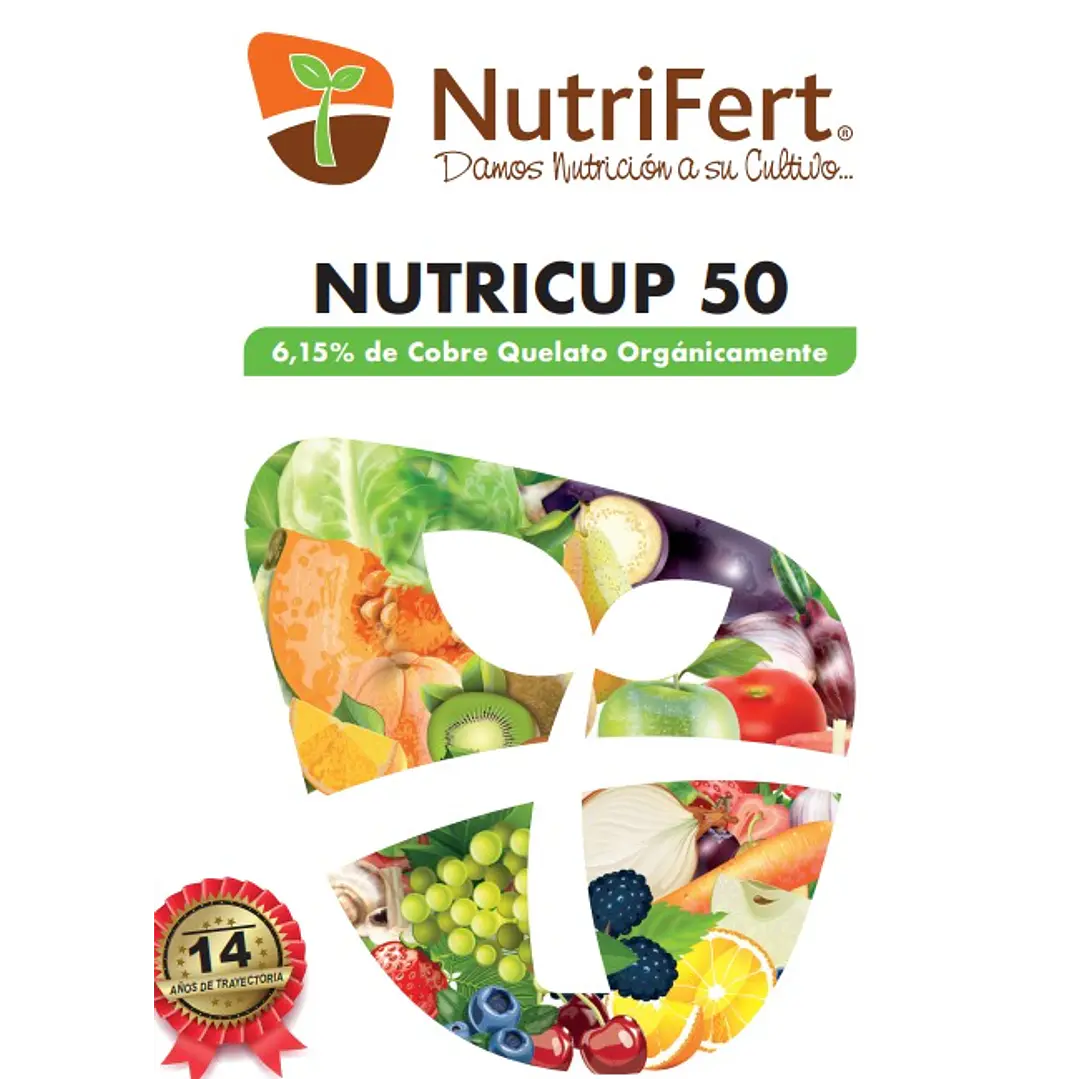 BIOESTIMULANTE NUTRICUP 50  / COBRE QUELATO  (500 cc) - NUTRIFERT 2