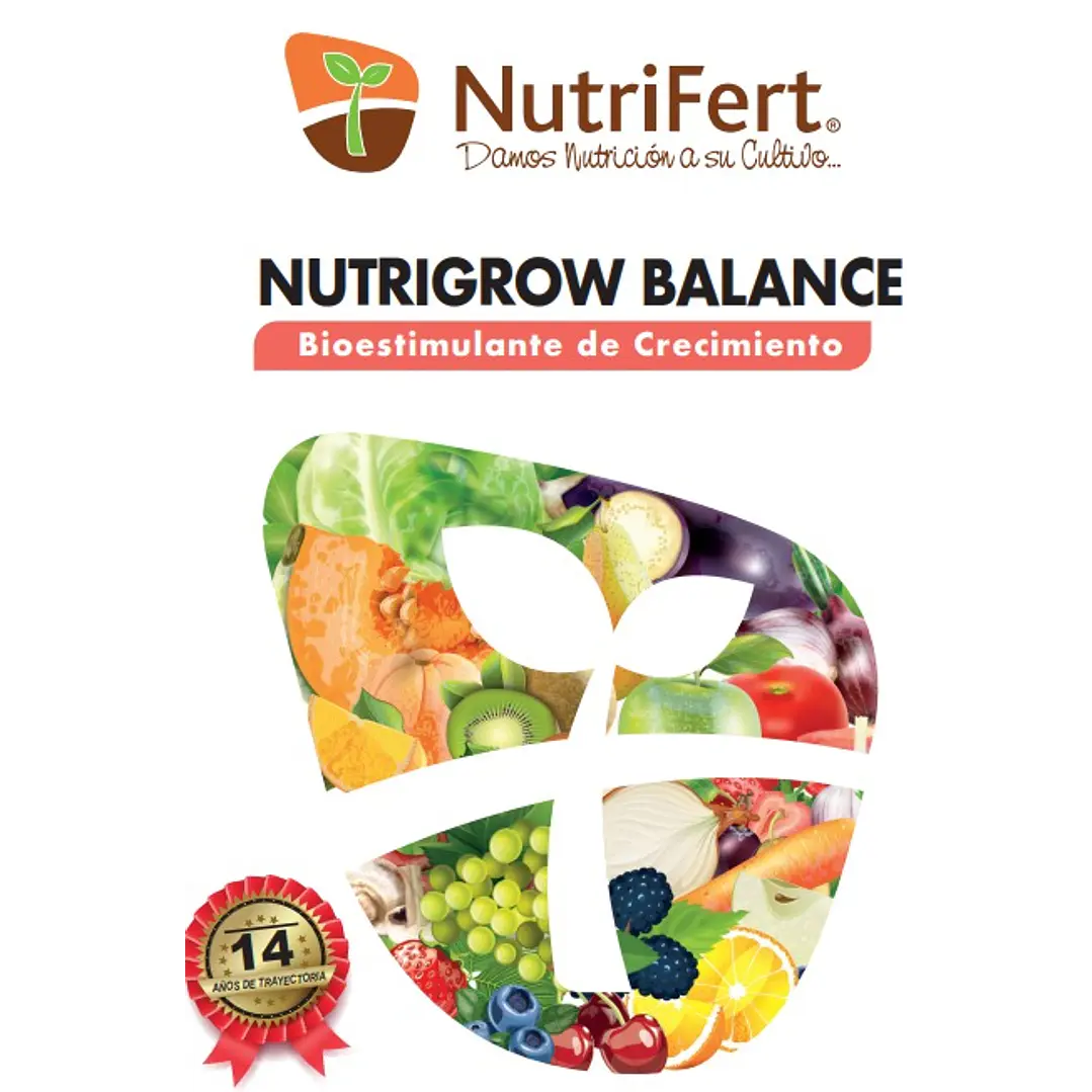 BIOESTIMULANTE NUTRIGROW BALANCE 1L / COMPLEMENTO NUTRICIONAL PARA CULTIVOS - NUTRIFERT 2