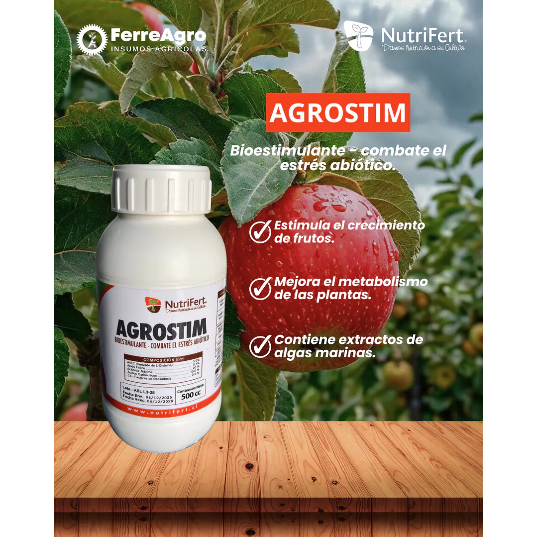 BIOESTIMULANTE AGROSTIM 500 CC / ACTIVA EL MECANISMO VEGETAL - NUTRIFERT 1