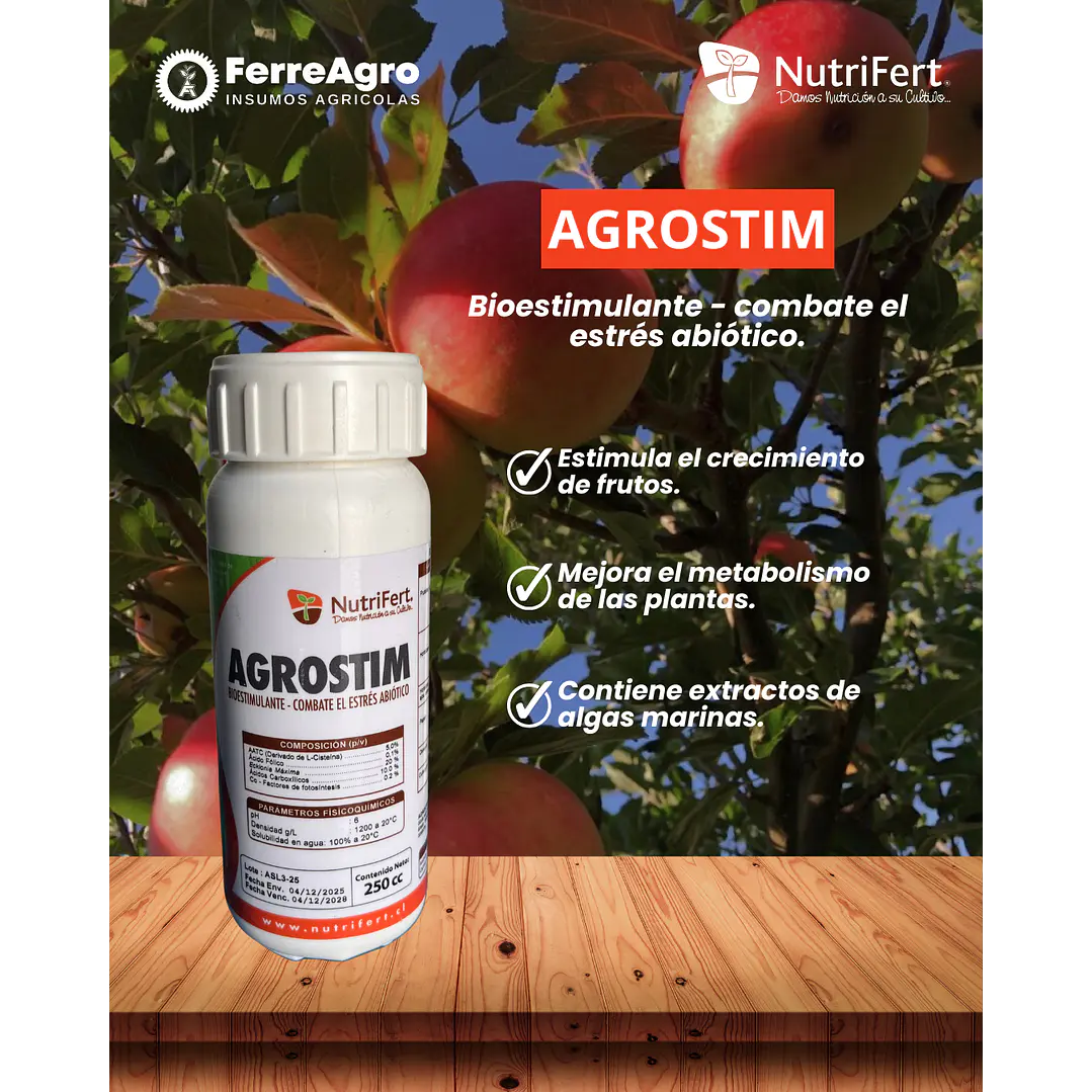 BIOESTIMULANTE AGROSTIM 250 CC / ACTIVA EL MECANISMO VEGETAL - NUTRIFERT 1