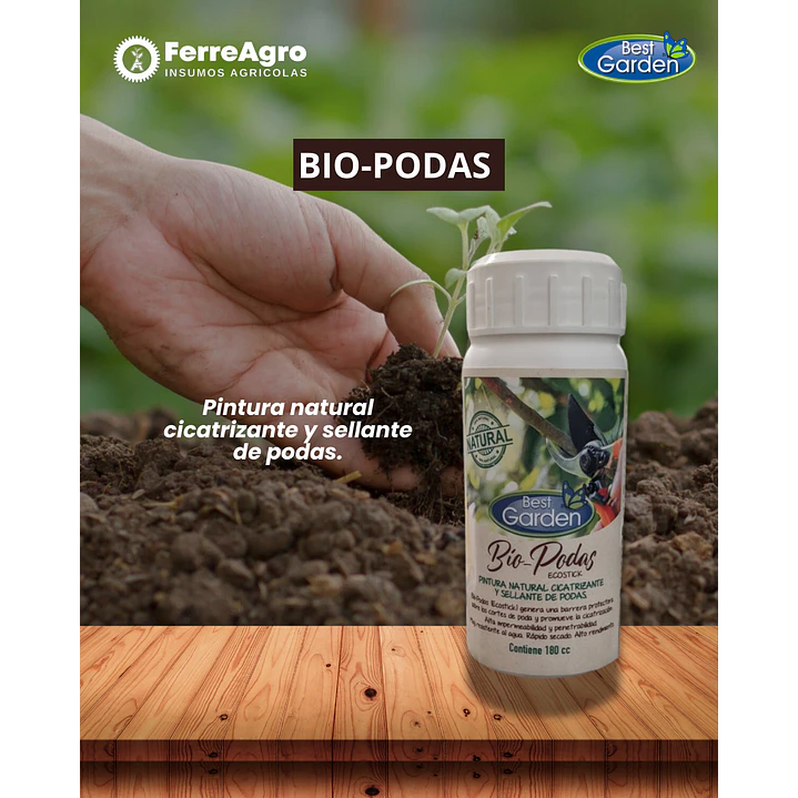 BIO PODAS  PINTURA PARA PODAS 180 ml / BEST GARDEN  1