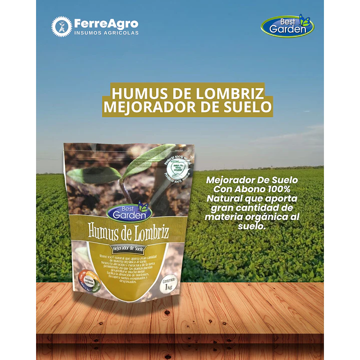 HUMMUS DE LOMBRIZ 1 KG / BEST GARDEN  1