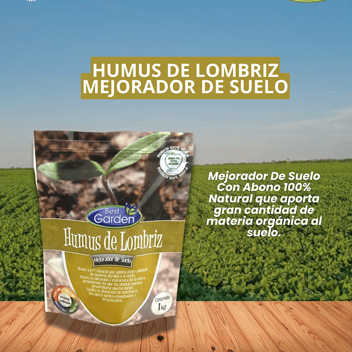 HUMMUS DE LOMBRIZ 1 KG /BEST GARDEN  1