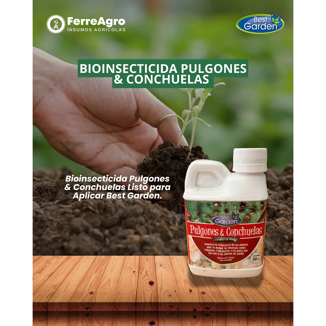 CONTROL NATURAL PULGÓN Y CONCHUELA 150 cc / BEST GARDEN  1