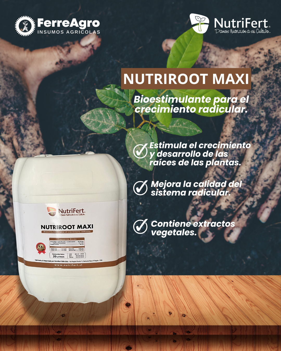 NUTRIFERT NUTRIROOT MAXI 20 LITROS