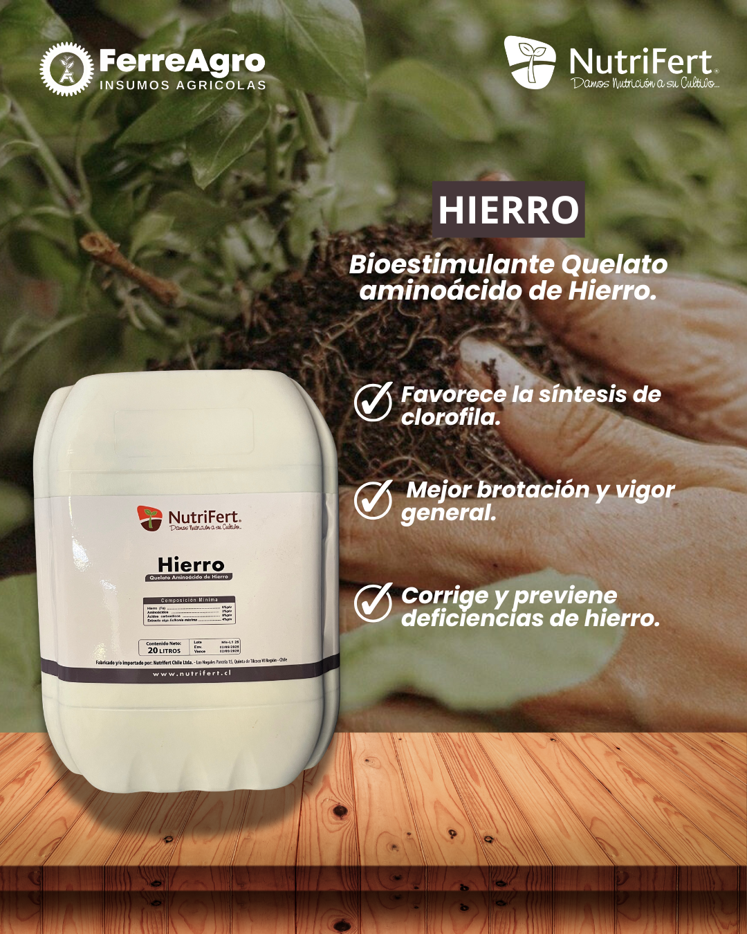 NUTRIFERT HIERRO 20 LITROS