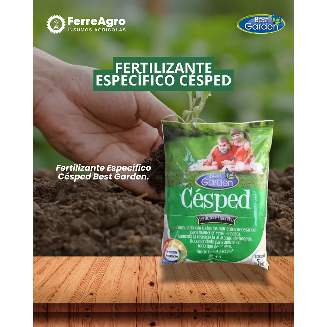 FERTILIZANTE ESPECIFICO CÉSPED 5 kg / BEST GARDEN  1