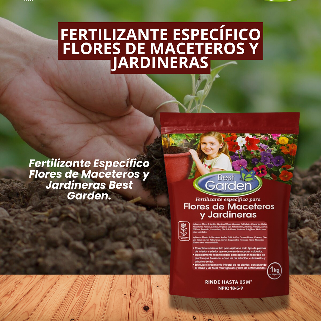 BEST GARDEN FERTILIZANTE ESPECÍFICO FLORES DE MACETEROS Y JARDINERAS 1