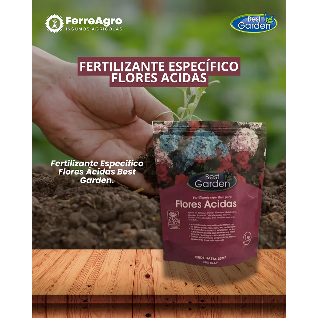 FERTILIZANTE ESPECÍFICO FLORES ÁCIDAS 1 kg / BEST GARDEN 1