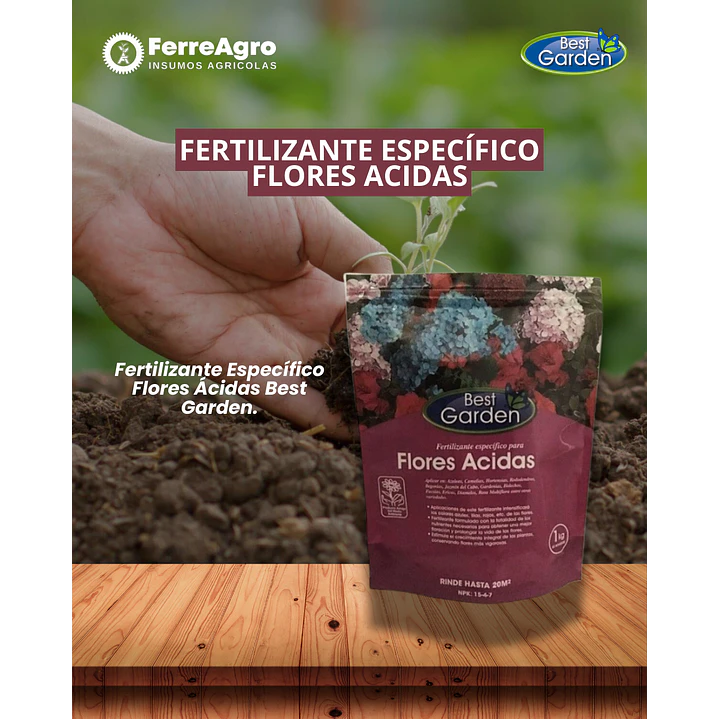 FERTILIZANTE ESPECÍFICO FLORES ÁCIDAS 1 kg / BEST GARDEN 1