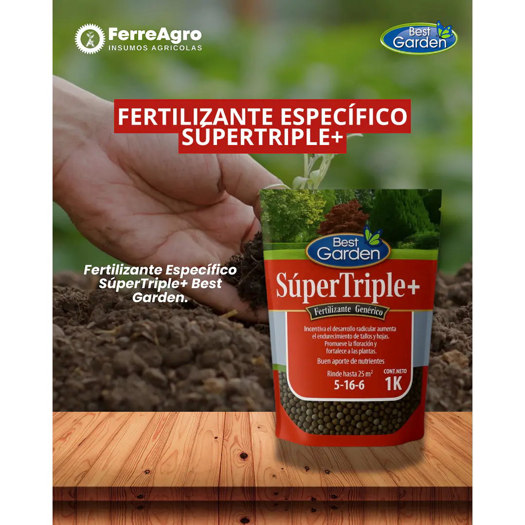FERTILIZANTE ESPECÍFICO SUPERTRIPLE+ 1 kg / BEST GARDEN  1