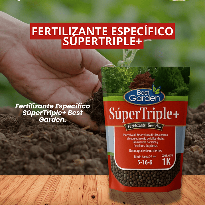 BEST GARDEN FERTILIZANTE ESPECÍFICO SUPERTRIPLE+ 1KG 1