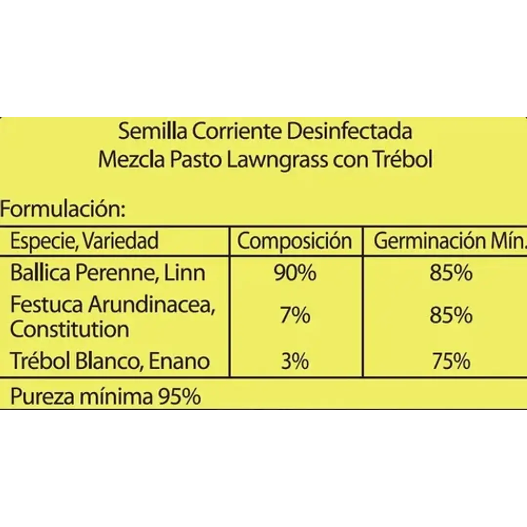 Semilla De Césped Lawngrass C/trébol Premium 1kg Best Garden 2
