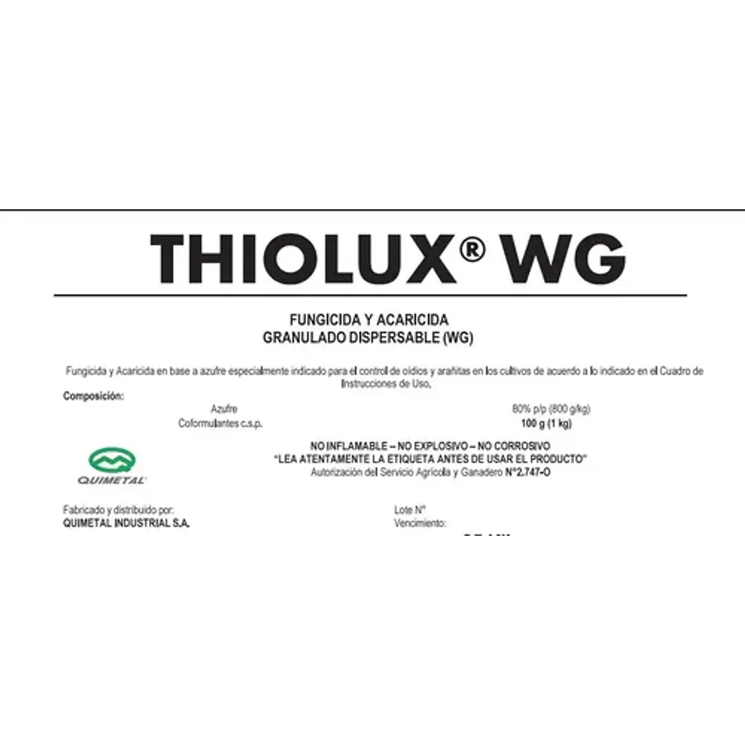 Fungicida Acaricida Thiolux WG 1Kg  3