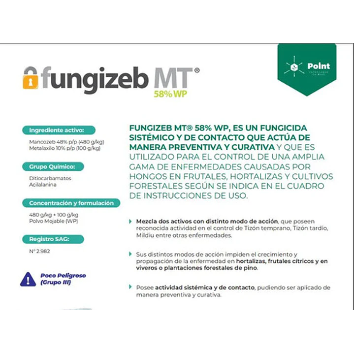 Fungicida Fungizeb MT 58% WP 1Kg 3