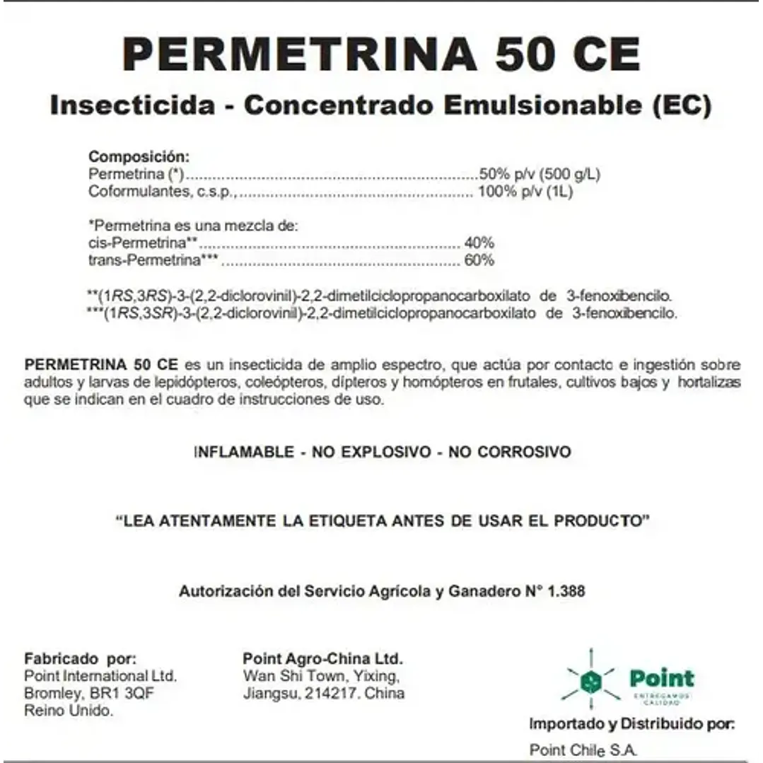 Insecticida Permetrina 50 EC 1L 2