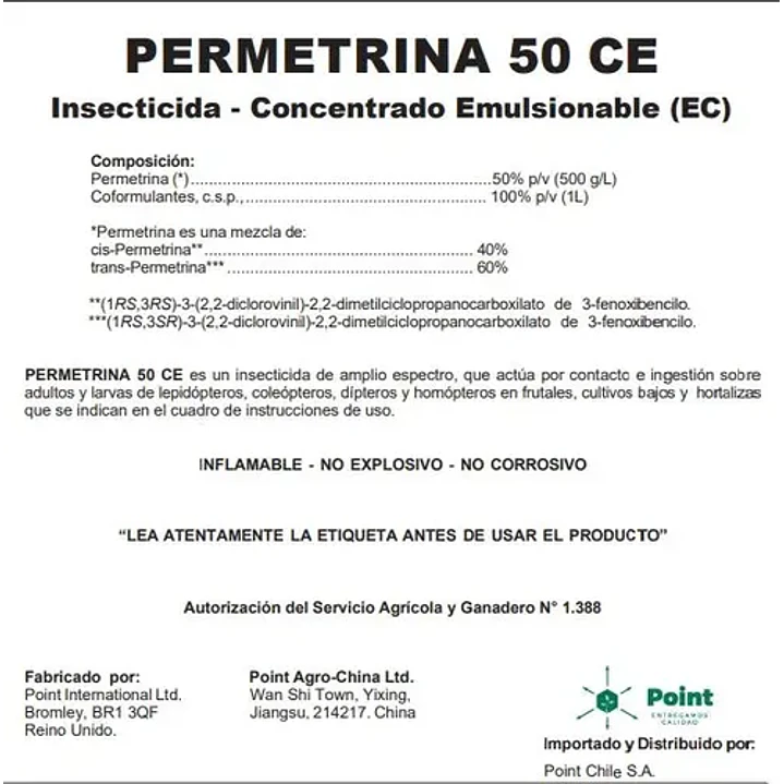 Insecticida Permetrina 50 EC 1L 2