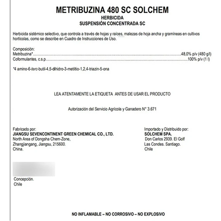 Herbicida Metribuzina 5L 4